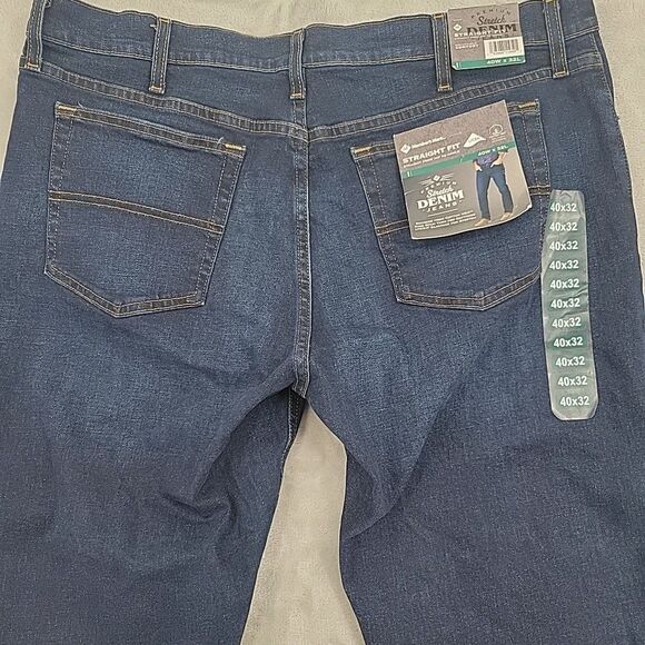 Member's Mark NWT Mens Jeans Size 40x32 Straight Fit Stretch Denim Spot on Leg - Picture 5 of 13